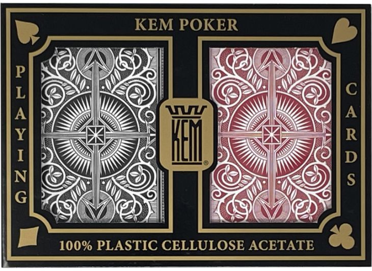 Kem Arrow Playing Cards: Poker Size Red & Black Regular Index 2-Deck Set main image